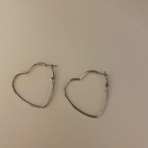 silver heart shaped earrings